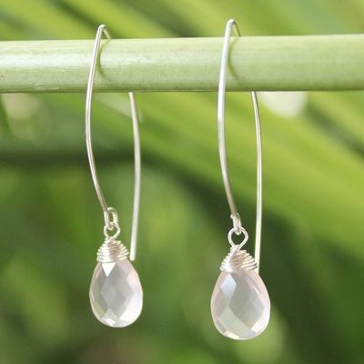 Alternate image for Rose Quartz Dangle Earrings Sublime
