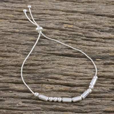 Alternate image for Handmade 925 Sterling Silver Morse Code Love Chain Bracelet Morse Code Love