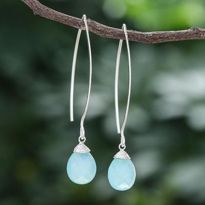 Alternate image for Hand Made Sterling Silver and Chalcedony Earrings Sublime