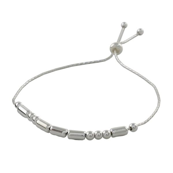 Alternate image for Handmade 925 Sterling Silver Morse Code Love Chain Bracelet Morse Code Love