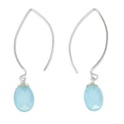 Alternate image for Hand Made Sterling Silver and Chalcedony Earrings Sublime