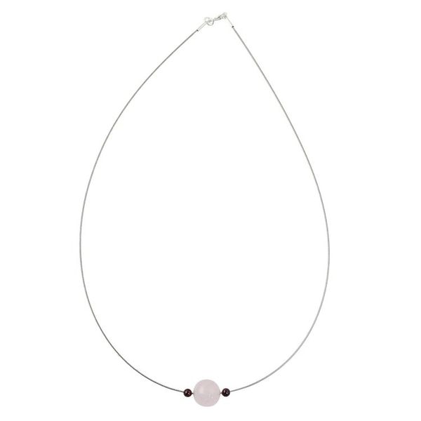 Alternate image for Rose Quartz and Garnet Pendant Necklace from Thailand Touch of Rose