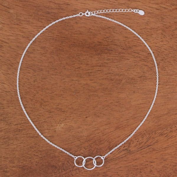 Alternate image for Abstract Sterling Silver Pendant Necklace from Thailand Abstract Friends