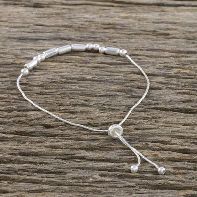 Alternate image for Handmade 925 Sterling Silver Morse Code Love Chain Bracelet Morse Code Love