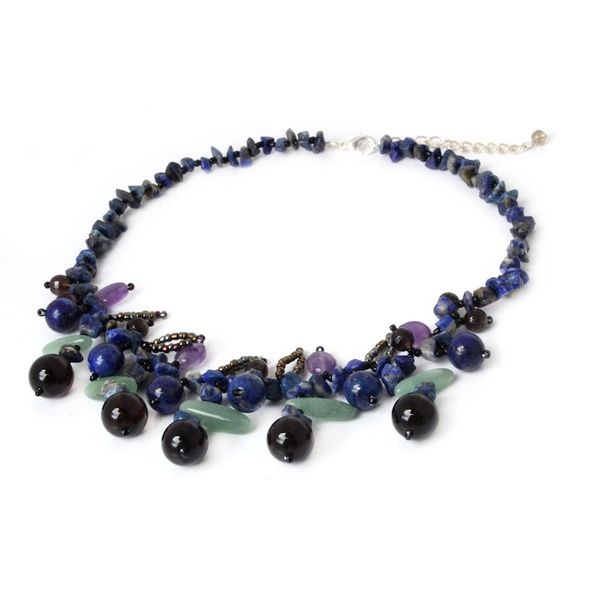 Alternate image for Lapis lazuli and Amethyst Beaded Necklace Lanna Pizzazz