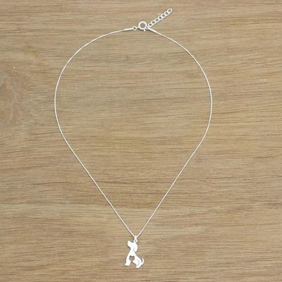 Alternate image for Dog and Cat Sterling Silver Pendant Necklace from Thailand Steadfast Companions