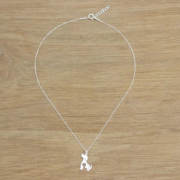 Alternate image for Dog and Cat Sterling Silver Pendant Necklace from Thailand Steadfast Companions