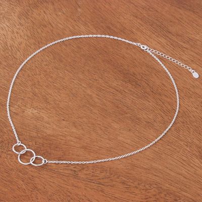 Alternate image for Abstract Sterling Silver Pendant Necklace from Thailand Abstract Friends