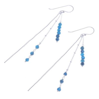 Alternate image for 6-Carat Apatite Beaded Dangle Earrings from Thailand Morning Rain