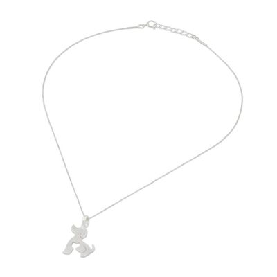 Alternate image for Dog and Cat Sterling Silver Pendant Necklace from Thailand Steadfast Companions