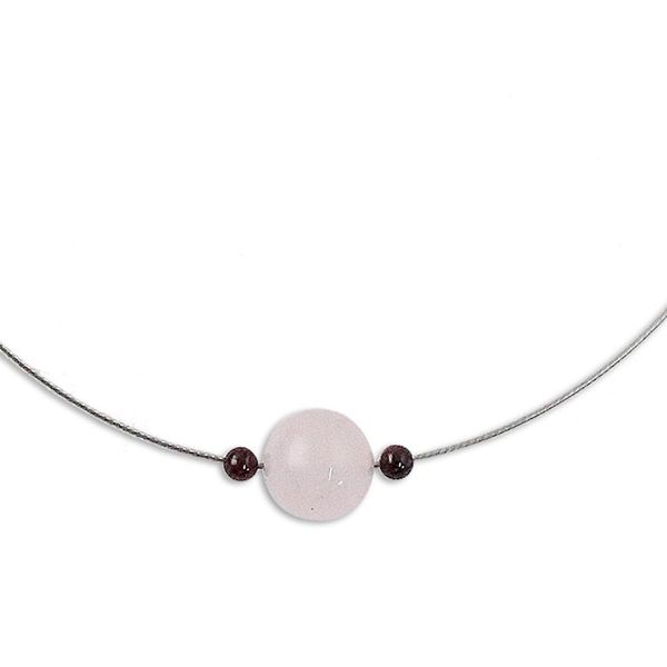 Alternate image for Rose Quartz and Garnet Pendant Necklace from Thailand Touch of Rose