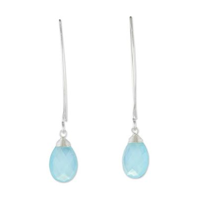 Alternate image for Hand Made Sterling Silver and Chalcedony Earrings Sublime