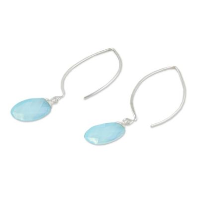 Alternate image for Hand Made Sterling Silver and Chalcedony Earrings Sublime