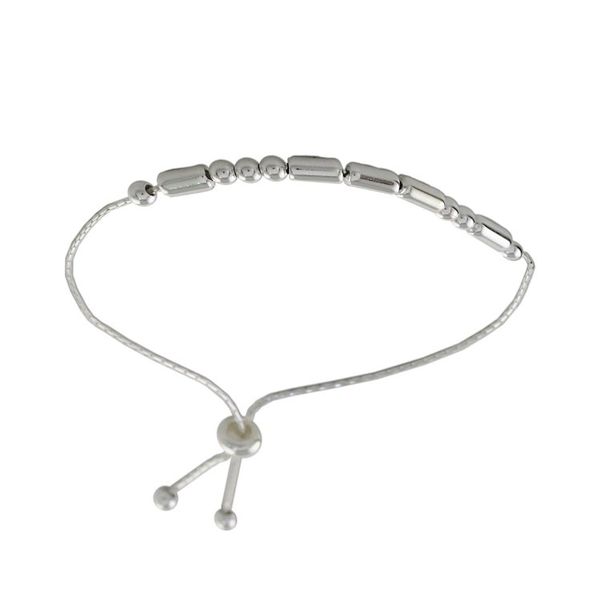 Alternate image for Handmade 925 Sterling Silver Morse Code Love Chain Bracelet Morse Code Love