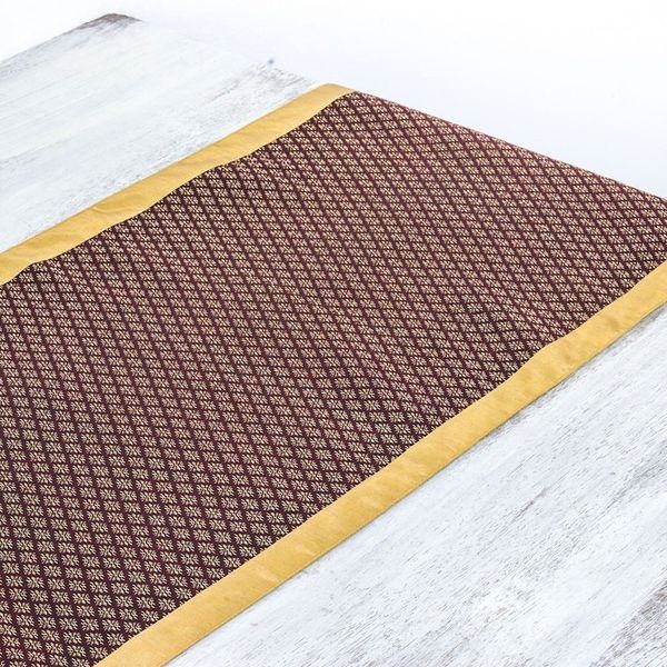 Alternate image for Handwoven Cotton and Silk Blend Yok Dok Table Runner Yok Dok Elegance