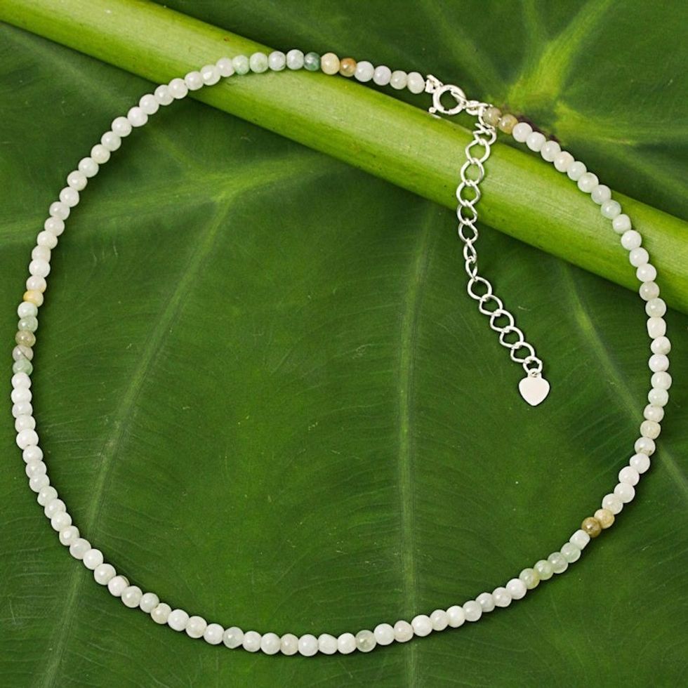 Asian Jade Beaded Artisan Crafted Necklace from Thailand 'Attraction Continuum'