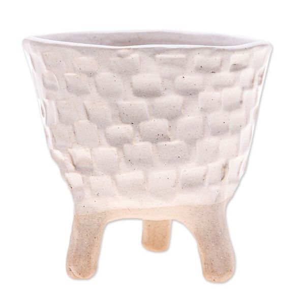 Alternate image for Handcrafted Ceramic Flower Pot with Three-Legged Design Luminous Roots