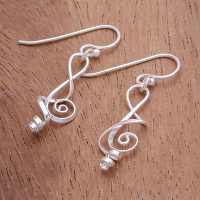 Alternate image for Clef Note Sterling Silver Music-themed Handmade Earrings Melody in Me
