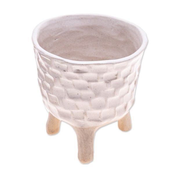 Alternate image for Handcrafted Ceramic Flower Pot with Three-Legged Design Luminous Roots