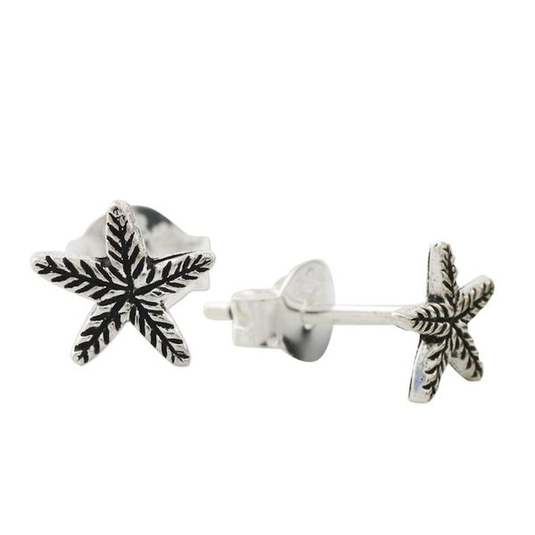 Alternate image for Sterling Silver Starfish Stud Earrings from Thailand Starfish Charm