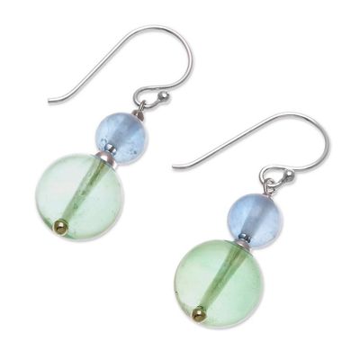 Alternate image for Unique Beaded Fluorite Earrings Blue Genie