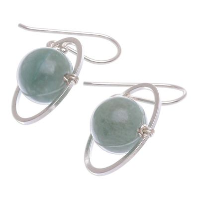 Alternate image for Jade and Sterling Silver Dangle Earrings Secret History