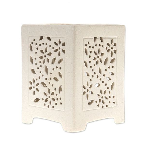 Alternate image for Crackled Ceramic Oil Warmer from Thailand Garden Fresh