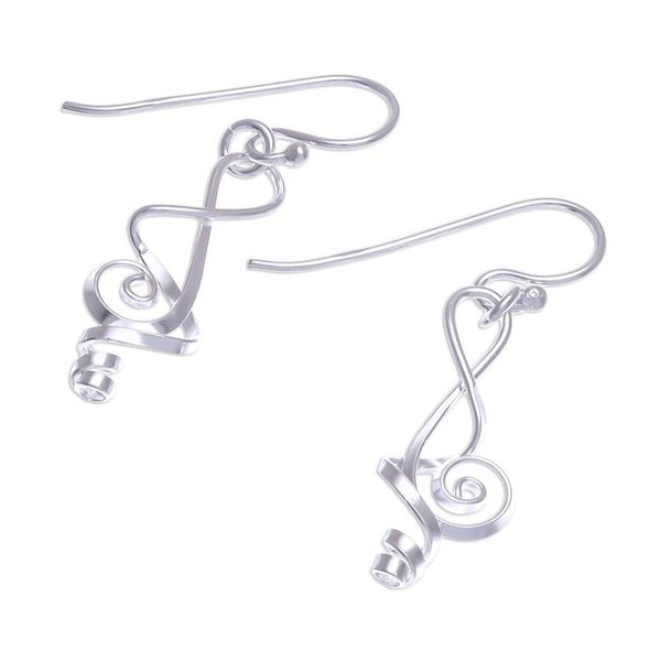 Alternate image for Clef Note Sterling Silver Music-themed Handmade Earrings Melody in Me