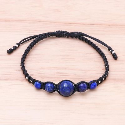 Alternate image for Hill Tribe Lapis Lazuli Beaded Macrame Bracelet Blue Way