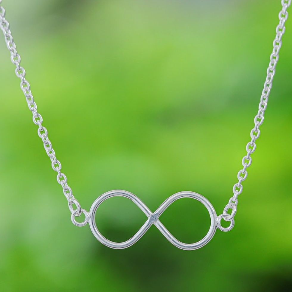 Sterling Silver Infinity Pendant Necklace Made in Thailand 'Infinite Charm'