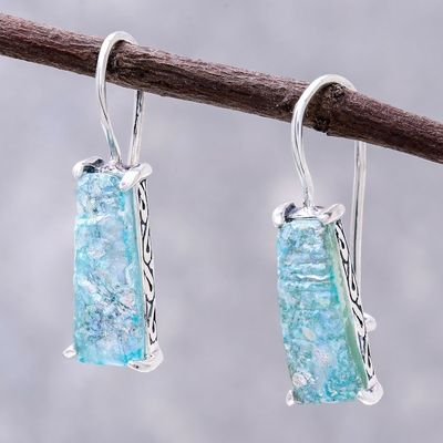 Alternate image for Handcrafted Roman Glass Drop Earrings from Thailand Roman Towers