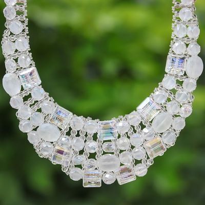 Alternate image for Glass Beaded Choker Necklace from Thailand Crystallized Nights