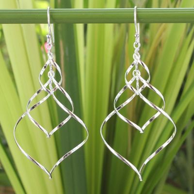 Alternate image for Modern Sterling Silver Dangle Earrings Chiang Mai Chimes