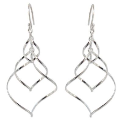 Alternate image for Modern Sterling Silver Dangle Earrings Chiang Mai Chimes