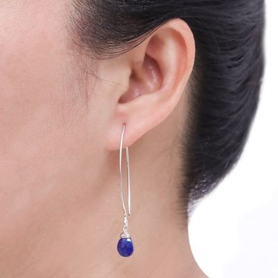Alternate image for Sterling Silver and Lapis Lazuli Dangle Earrings Sublime