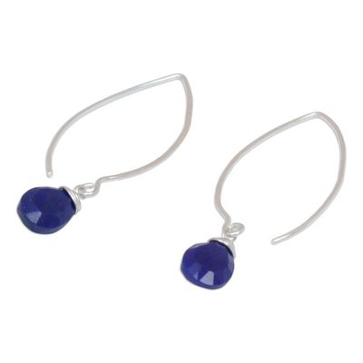 Alternate image for Sterling Silver and Lapis Lazuli Dangle Earrings Sublime
