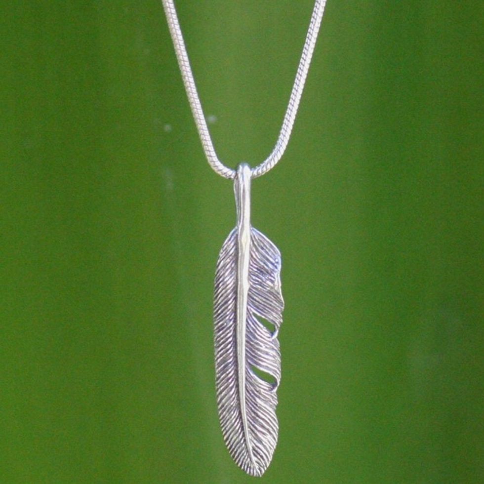 Unique Sterling Silver Pendant Necklace 'Fly Free'