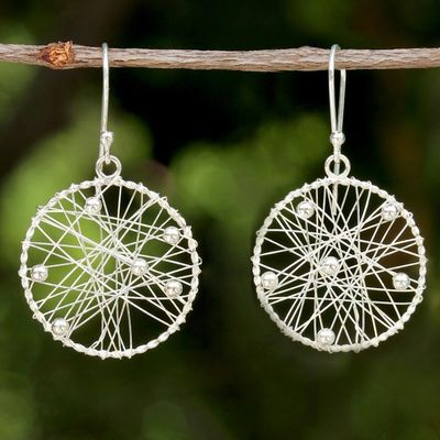 Alternate image for Sterling Silver Round Dangle Earrings from Thailand Good Dream