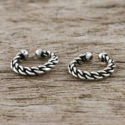 Primary image for Rope Motif Sterling Silver Ear Cuffs from Thailand Stylish Rope