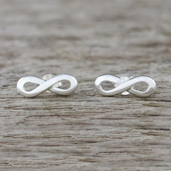 Alternate image for Infinity Symbol Sterling Silver Earrings from Thailand Shining Infinity
