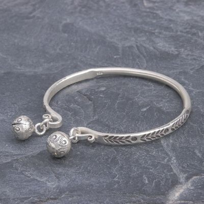 Alternate image for Sterling Silver Cuff Bracelet with Karen Hill Tribe Bells Forest Song