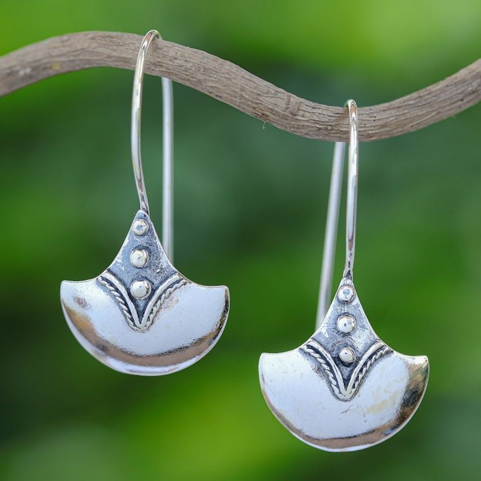 Unique Sterling Silver Drop Earrings 'Modern Romantic'