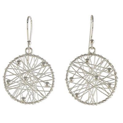 Alternate image for Sterling Silver Round Dangle Earrings from Thailand Good Dream