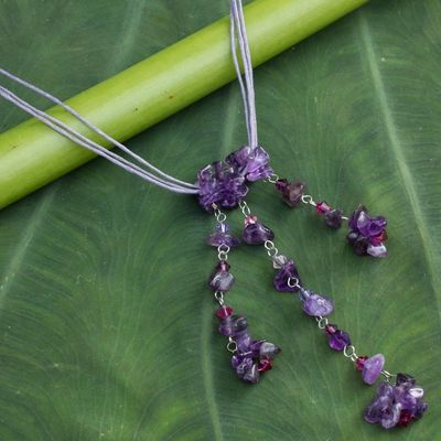 Alternate image for Unique Amethyst Necklace Waterfall