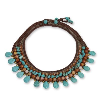 Alternate image for Carnelian Crocheted Choker Dawn Seas