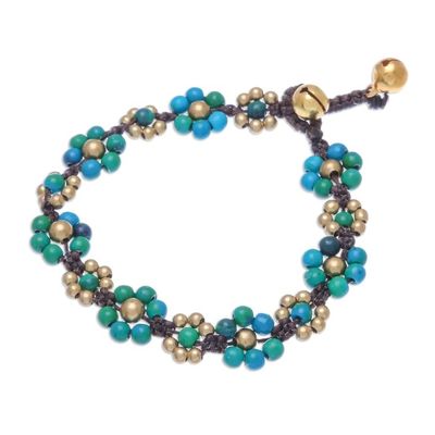 Alternate image for Serpentine Beaded Macrame Bracelet from Thailand Blooming with Love
