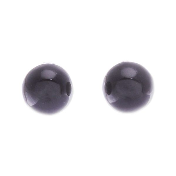 Alternate image for Onyx Stud Earrings with Sterling Silver Posts Mystery Dimension