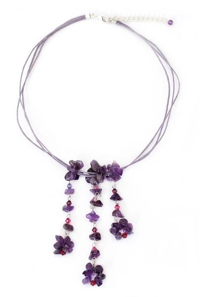 Alternate image for Unique Amethyst Necklace Waterfall