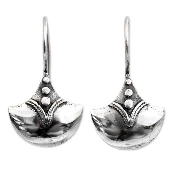 Alternate image for Unique Sterling Silver Drop Earrings Modern Romantic