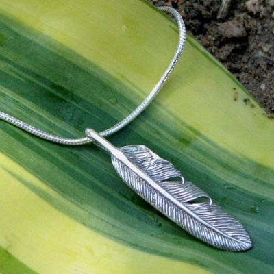 Alternate image for Unique Sterling Silver Pendant Necklace Fly Free
